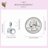 925 Silver Moon & Astronaut Pendant for Bracelet - Space Theme Jewelry
