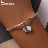 925 Silver Moon & Astronaut Pendant for Bracelet - Space Theme Jewelry