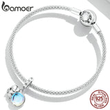 925 Silver Moon & Astronaut Pendant for Bracelet - Space Theme Jewelry