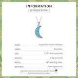 Bamoer 925 Sterling Silver Turquoise Moon Necklace for Women BSN251