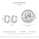 925 Silver Twine Hoop Earrings Mini Round Buckle Women Party Jewelry