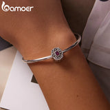 925 Silver Vintage Pattern Charm for Bracelet Retro Zircon Beads Jewelry