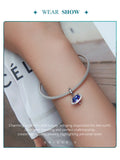925 Silver Vintage Purple CZ Charms Bead for Women Bracelet