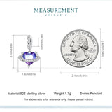 925 Silver Vintage Purple CZ Charms Bead for Women Bracelet