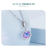 925 Silver Vintage Purple CZ Charms Bead for Women Bracelet