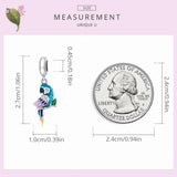 925 Silver Parrot Pendant for Charms Bracelet Dainty Bird Charms Women Jewelry