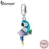 925 Silver Parrot Pendant for Charms Bracelet Dainty Bird Charms Women Jewelry
