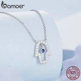 925 Silver Water Drop Demon Eye Pendant Necklace for Women
