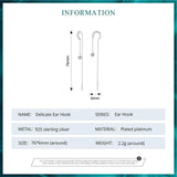 925 Silver Water Drop Stud Earrings Tassel Ear Hooks for Women