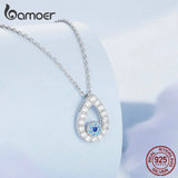 925 Silver Zircon Devil's Eye Pendant Necklace for Women BSN275