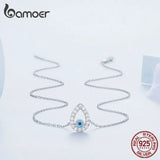 925 Silver Zircon Devil's Eye Pendant Necklace for Women BSN275