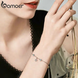 925 Silver Snowflake Bracelet CZ Snowflower Women Jewelry