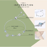 925 Silver Snowflake Bracelet CZ Snowflower Women Jewelry