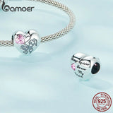 925 Silver Sister Charms Zircon Pendant DIY Bracelet Necklace Jewelry