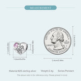 925 Silver Sister Charms Zircon Pendant DIY Bracelet Necklace Jewelry