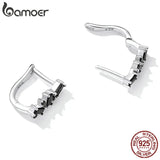 Vintage 926 Silver U-shaped Ear Buckle Zircon Earrings
