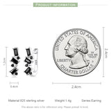 Vintage 926 Silver U-shaped Ear Buckle Zircon Earrings
