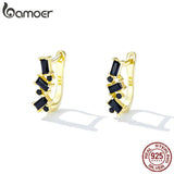 Vintage 926 Silver U-shaped Ear Buckle Zircon Earrings