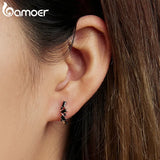Vintage 926 Silver U-shaped Ear Buckle Zircon Earrings