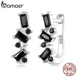 Vintage 926 Silver U-shaped Ear Buckle Zircon Earrings