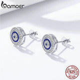 925 Sterling Silver Zircon Evil Eye Lucky Eye Stud Earrings