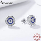 925 Sterling Silver Zircon Evil Eye Lucky Eye Stud Earrings
