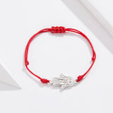 925 Silver Zircon Evil Eye Red Rope Bracelet Lucky Fatima Hand
