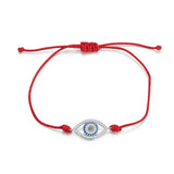 925 Silver Zircon Evil Eye Red Rope Bracelet Lucky Fatima Hand