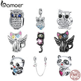 925 Sterling Silver Cat Series Charms for Bracelets DIY Jewelry Making