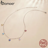 Bamoer 925 Silver Guardian Eye Necklace Multiple Devil Eyes Chain
