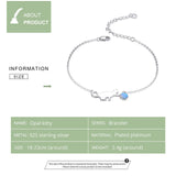 925 Silver Opal Link Bracelet for Women SCB175
