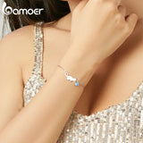 925 Silver Opal Link Bracelet for Women SCB175