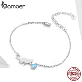 925 Silver Opal Link Bracelet for Women SCB175