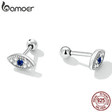 925 Silver Devil Eye Stud Earrings Gem Ear Studs VSE165