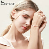 925 Silver Infinity Love Chain Link Zircon Bracelet for Women