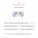 925 Silver Colorful Clover Earrings Women Wedding Gift