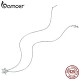 925 Silver Opal Star Pendant Necklace Silver Chain Necklace for Women