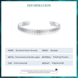 Rhomboid Pattern Cuff Bracelet Opening Bracelet for Women Birthday Jewelry