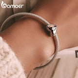 925 Silver Rose Heart Charms for Bracelet Jewelry