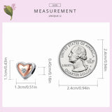 925 Silver Rose Heart Charms for Bracelet Jewelry