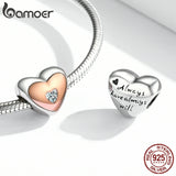 925 Silver Rose Heart Charms for Bracelet Jewelry