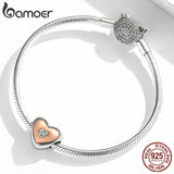 925 Silver Rose Heart Charms for Bracelet Jewelry