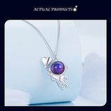 925 Silver Aerospace Necklace Star Astronaut Pendant Jewelry Gift
