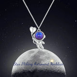 925 Silver Aerospace Necklace Star Astronaut Pendant Jewelry Gift
