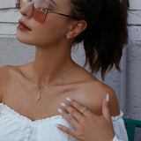 925 Silver Snake Necklace Heart Pendant for Women