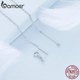 925 Silver Snake Necklace Heart Pendant for Women