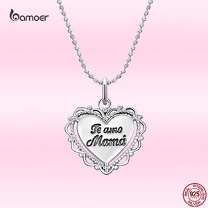 925 Silver Lace Heart Pendant Necklace for Women - Thanksgiving Gift