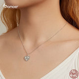 925 Silver Lace Heart Pendant Necklace for Women - Thanksgiving Gift