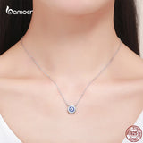 Sterling Silver Devil's Eye Zircon Pendant Necklace