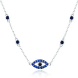 Sterling Silver Devil's Eye Zircon Pendant Necklace